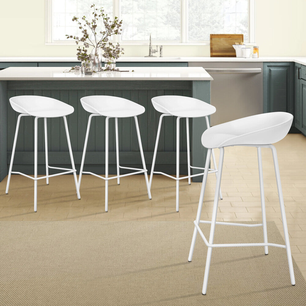 ALFORDSON Set of 4 Finn Bar Stools (White)