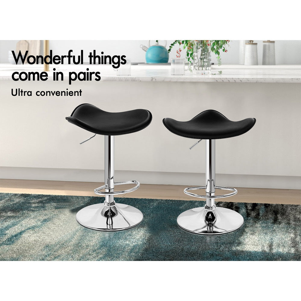 ALFORDSON Set of 2 Portia Bar Stools (Black)