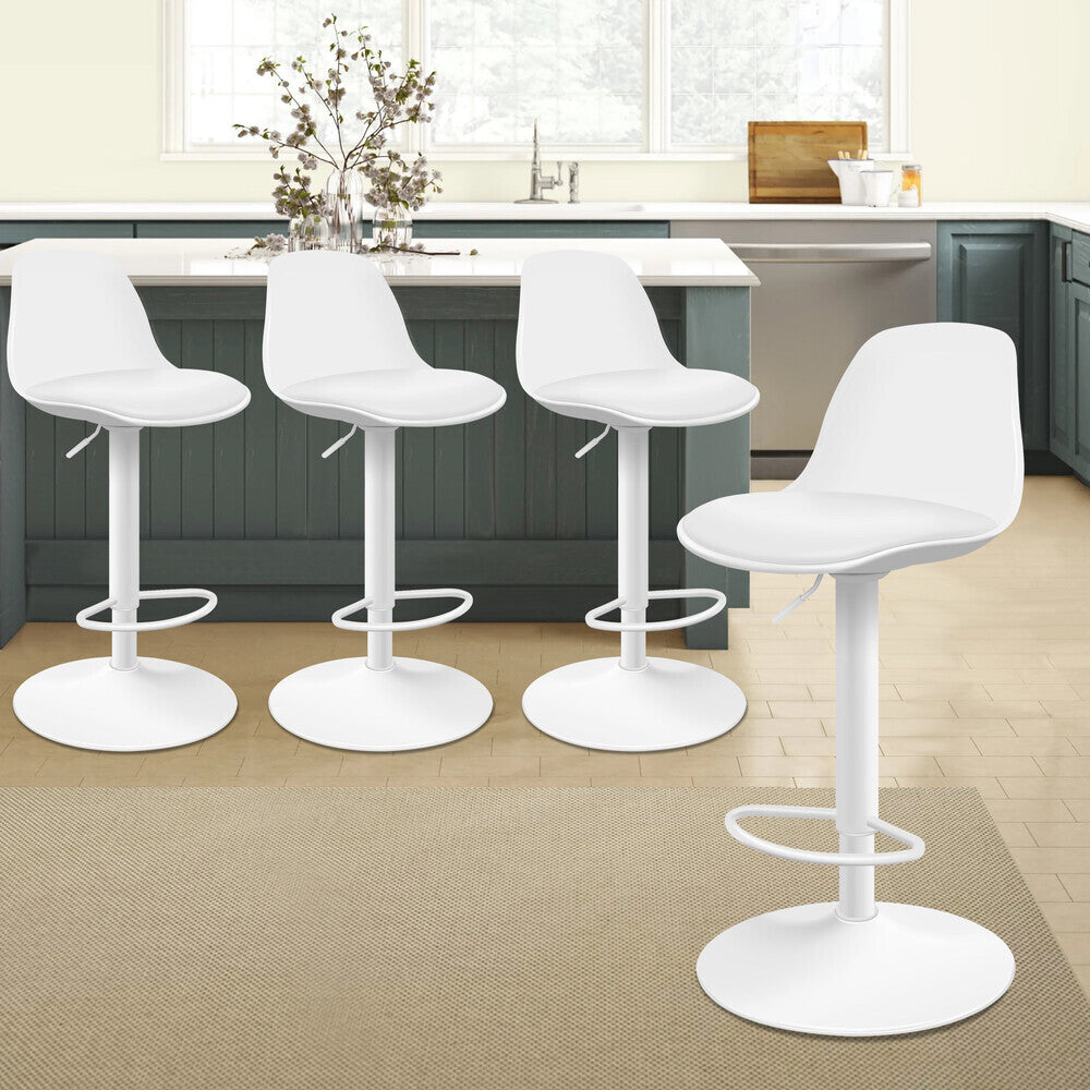 ALFORDSON Set of 4 Philip Bar Stools (White)