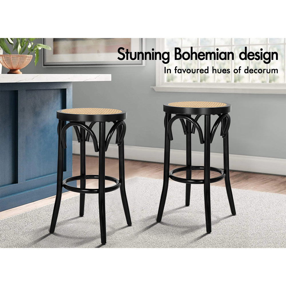 ALFORDSON Set of 2 Renata Bar Stools (Black)