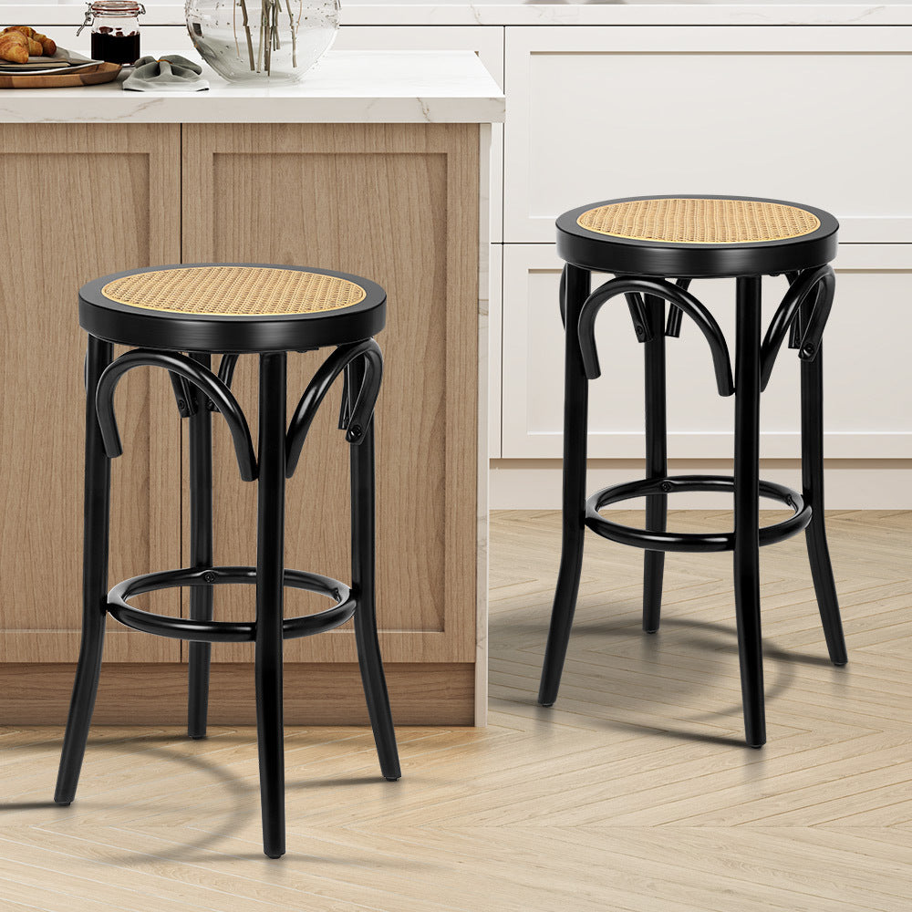 ALFORDSON Set of 2 Renata Bar Stools (Black)