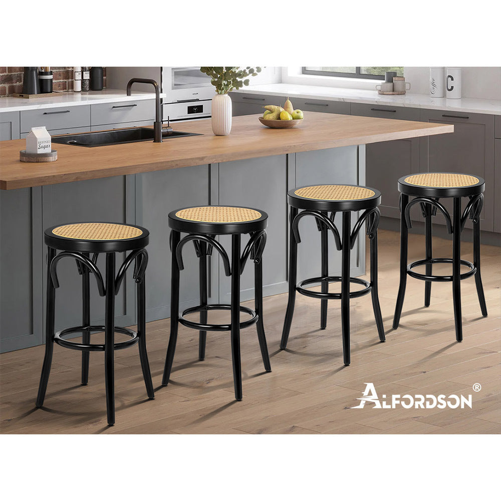 ALFORDSON Set of 2 Renata Bar Stools (Black)