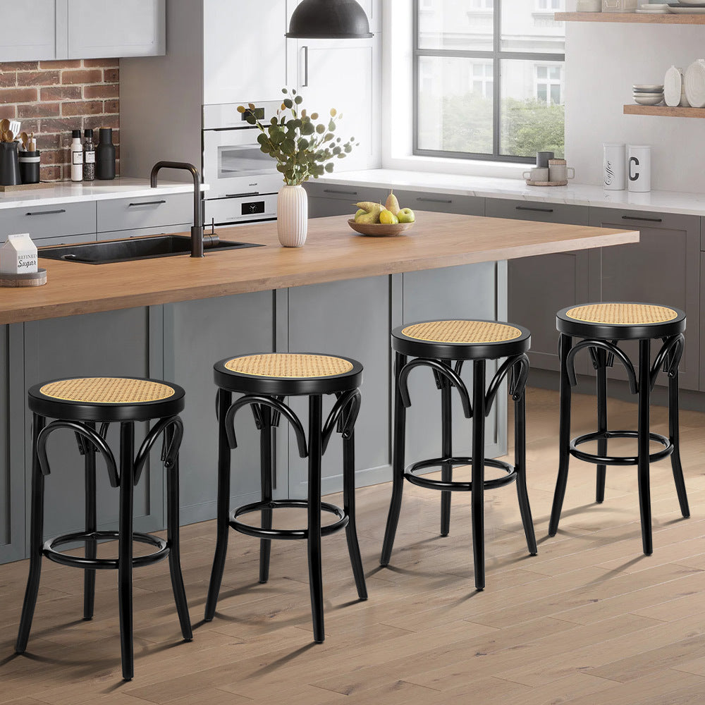 ALFORDSON Set of 4 Renata Bar Stools (Black)