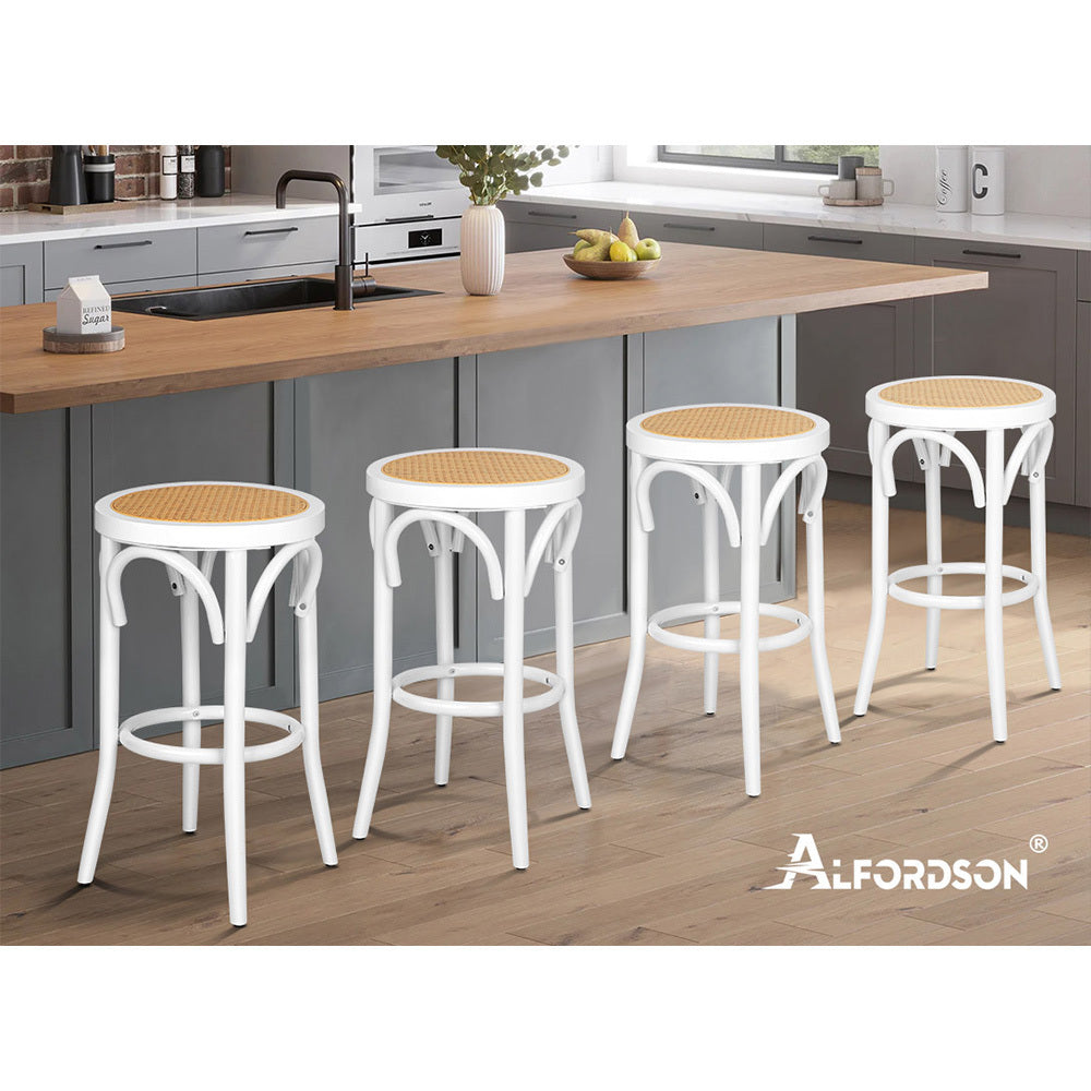 ALFORDSON Set of 4 Renata Bar Stools (White)