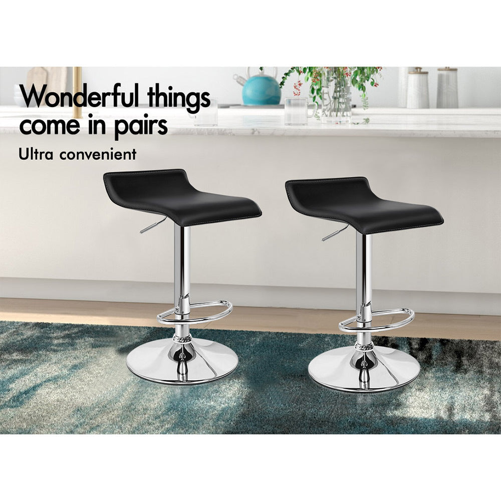 ALFORDSON Set of 2 Saxton Bar Stools (Black)