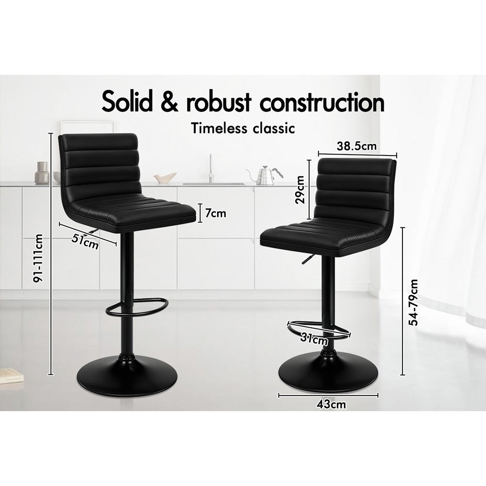 ALFORDSON Set of 4 Ruel Bar Stools (All Black)