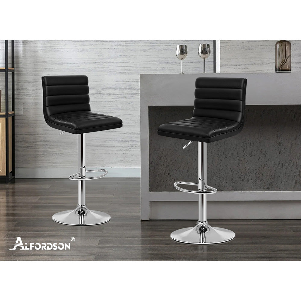 ALFORDSON Set of 2 Ruel Bar Stools (Black)