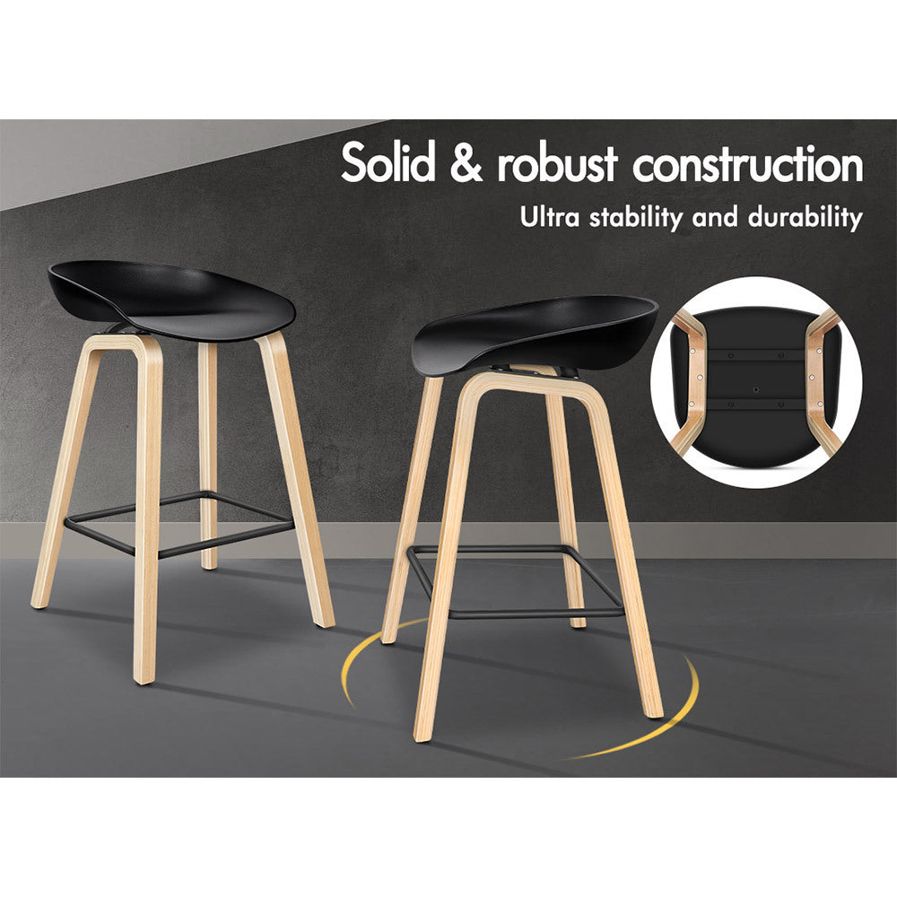 ALFORDSON Set of 4 Wade Bar Stools (Black)