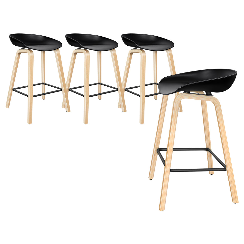 ALFORDSON Set of 4 Wade Bar Stools (Black)