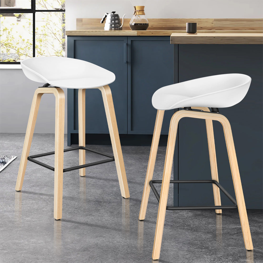 ALFORDSON Set of 2 Wade Bar Stools (White)