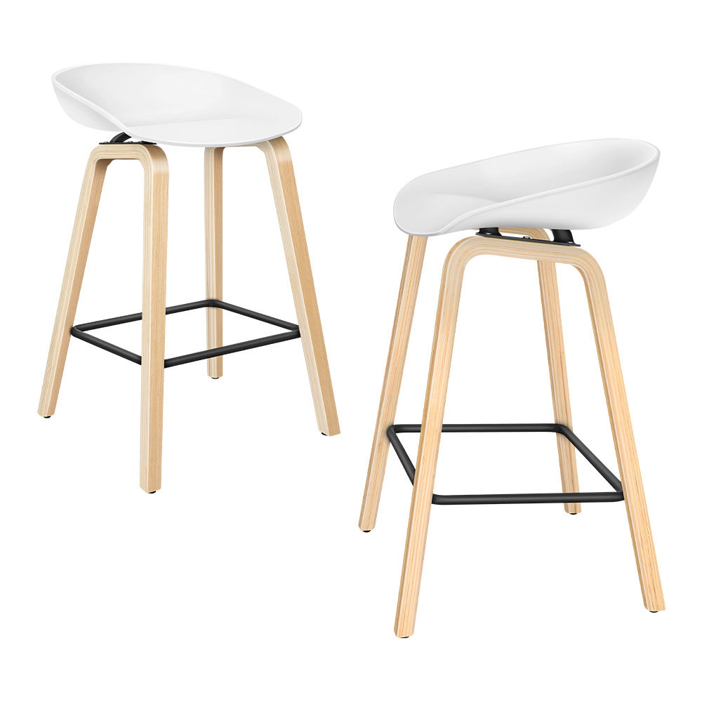 ALFORDSON Set of 2 Wade Bar Stools (White)