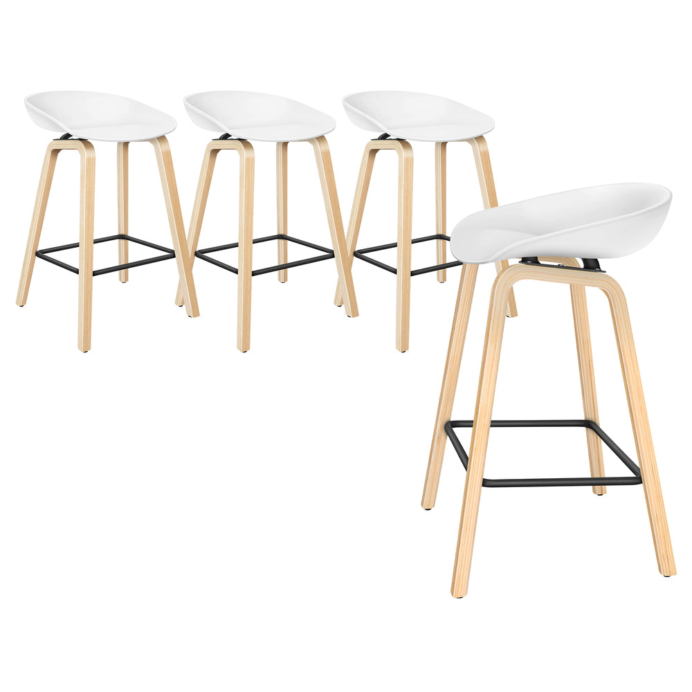 ALFORDSON Set of 4 Wade Bar Stools (White)