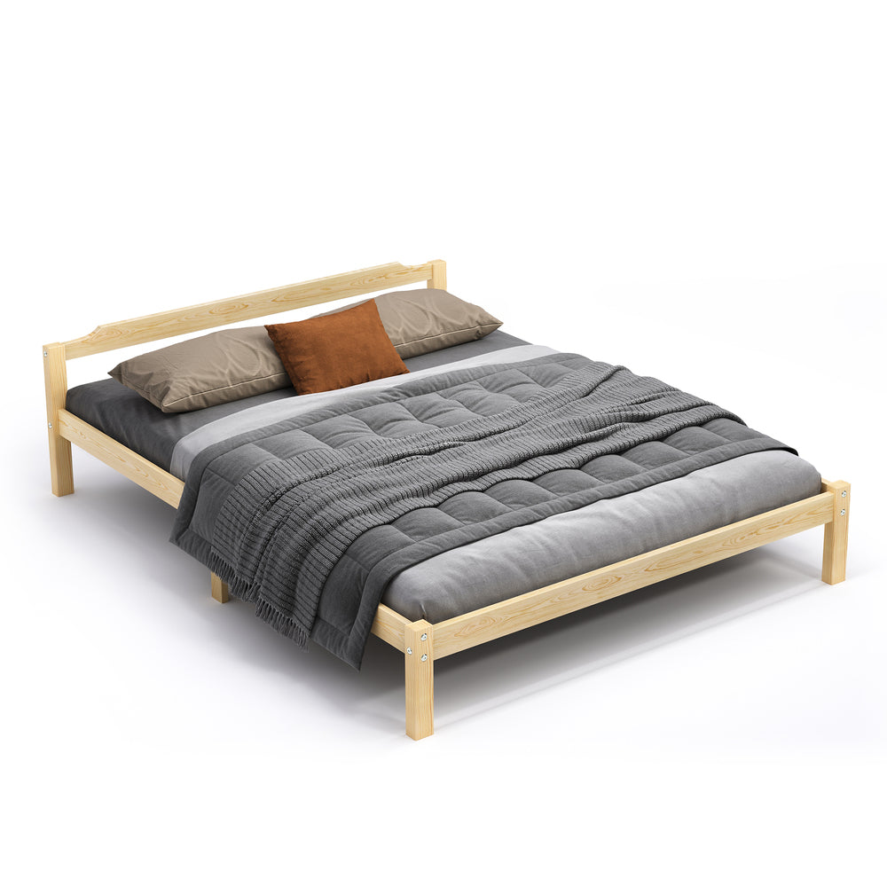 ALFORDSON Bed Frame Wooden Timber Double Size Mattress Base Platform Beatrix Oak