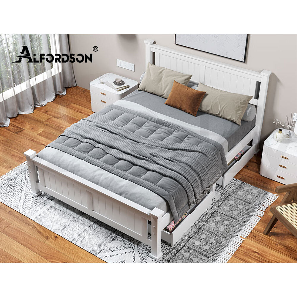 ALFORDSON Bed Frame Wooden Timber Double Size Mattress Base Platform Arne