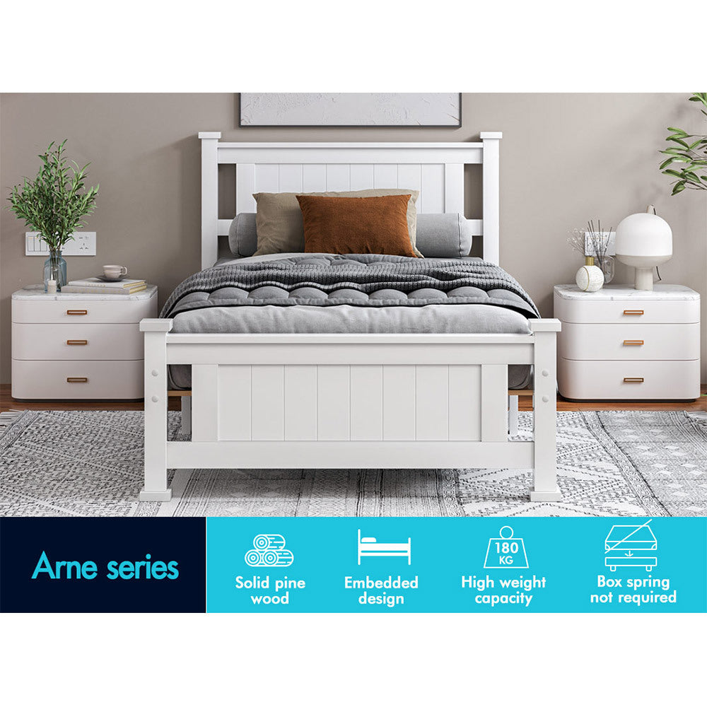 ALFORDSON Bed Frame Wooden Timber Single Size Mattress Base Platform Arne