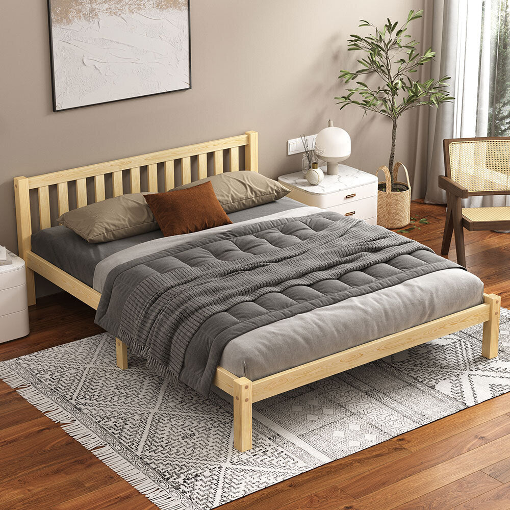 ALFORDSON Bed Frame Wooden Timber King Size Mattress Base Platform Fenella Oak