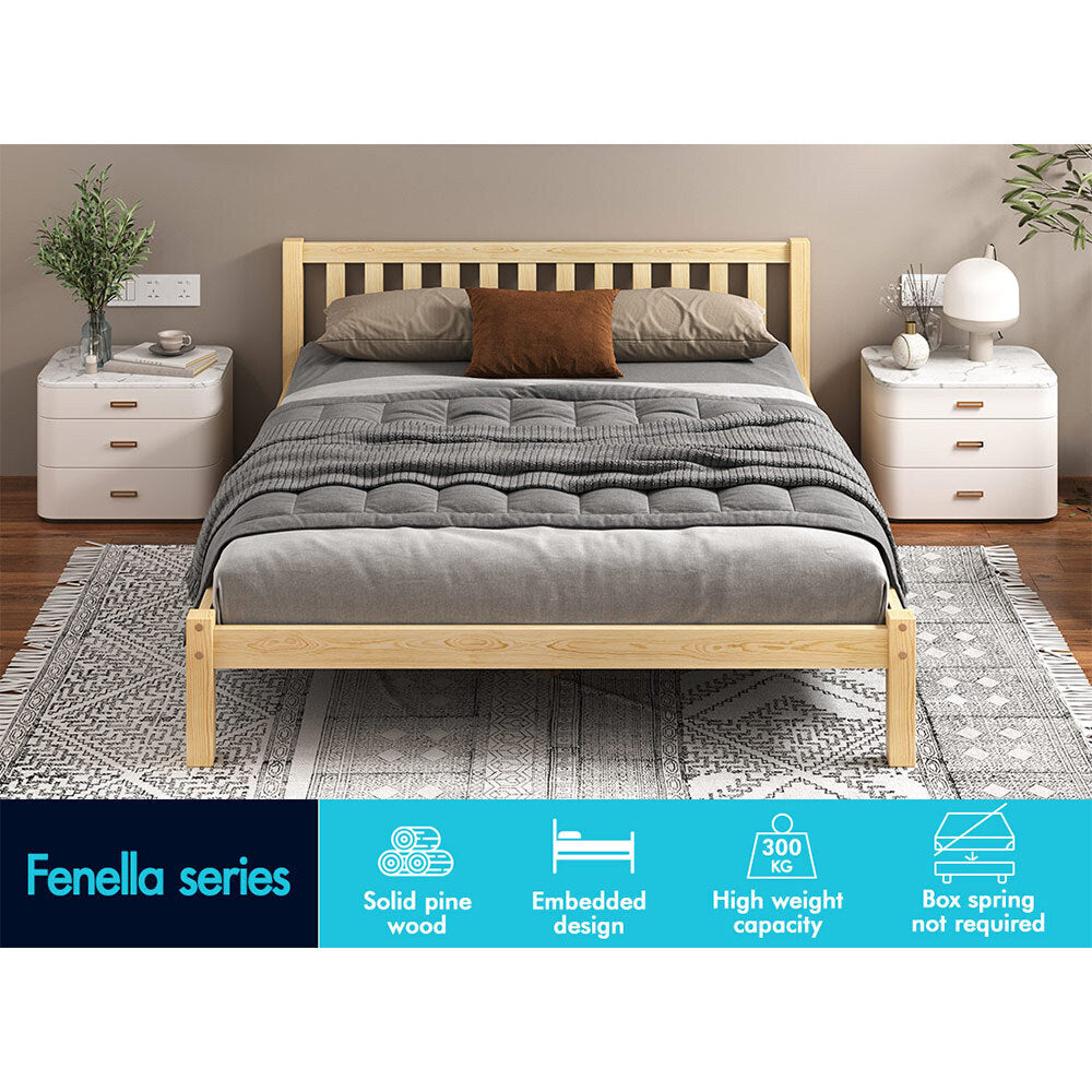 ALFORDSON Bed Frame Wooden Timber King Size Mattress Base Platform Fenella Oak