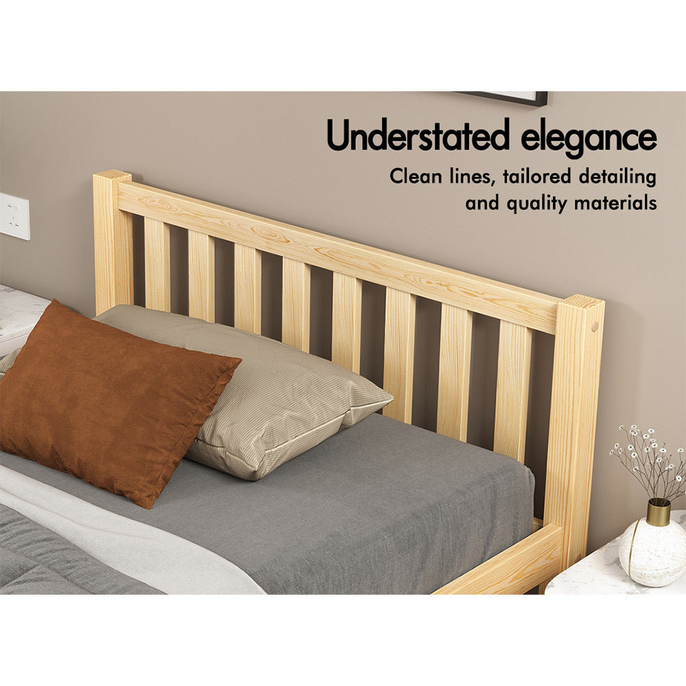 ALFORDSON Bed Frame Wooden Timber Single Size Mattress Base Platform Fenella Oak