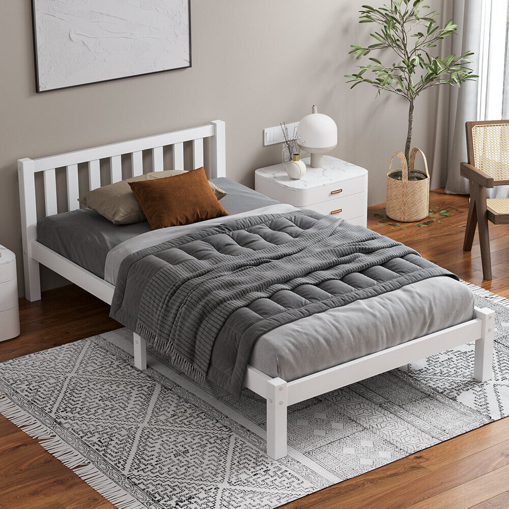 ALFORDSON Bed Frame Wooden Timber Single Size Mattress Base Platform Fenella