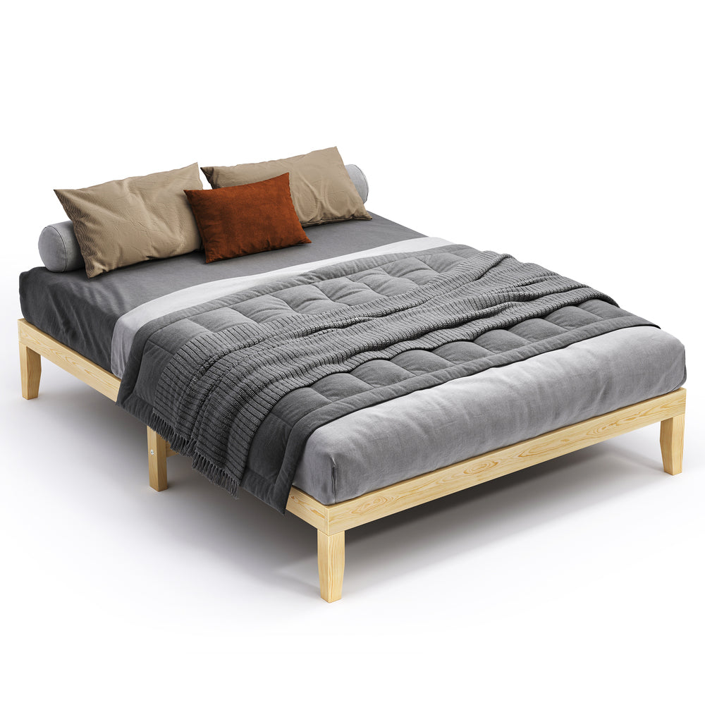 ALFORDSON Bed Frame Wooden Timber Double Size Mattress Base Platform Pramod Oak