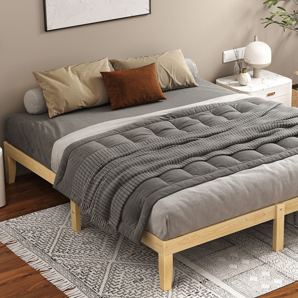 ALFORDSON Bed Frame Wooden Timber King Size Mattress Base Platform Pramod Oak