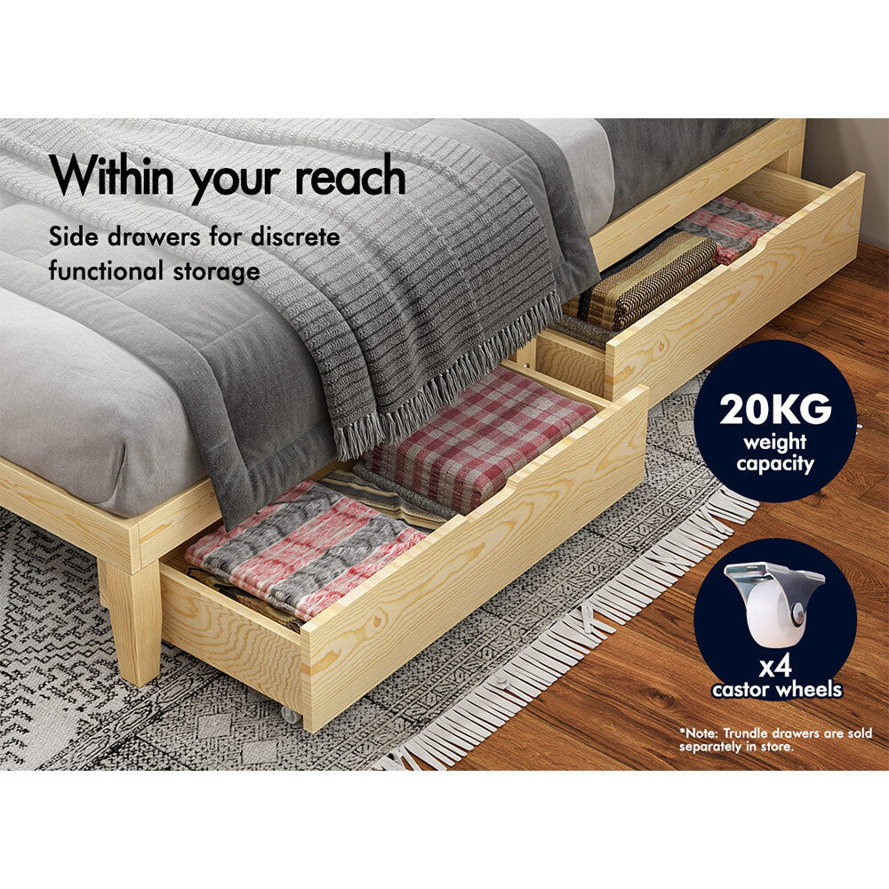 ALFORDSON Bed Frame Wooden Timber King Size Mattress Base Platform Pramod Oak