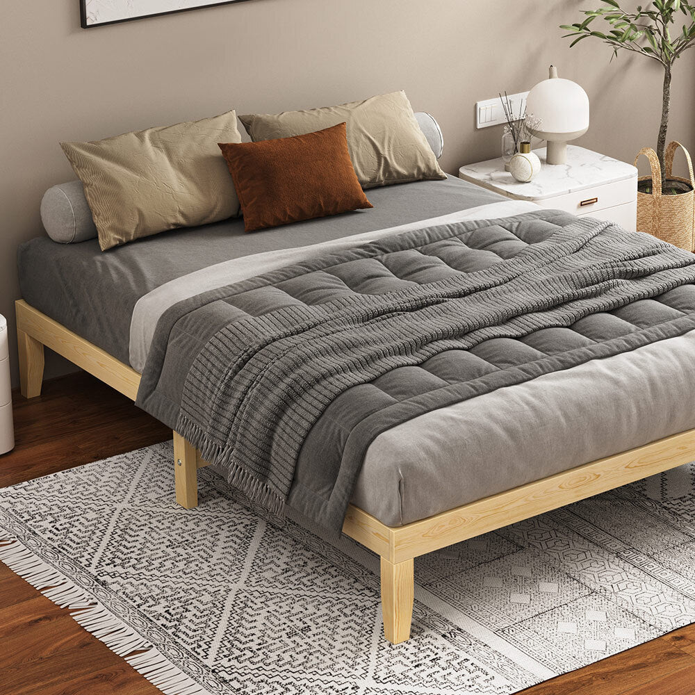 ALFORDSON Bed Frame Wooden Timber Queen Size Mattress Base Platform Pramod Oak