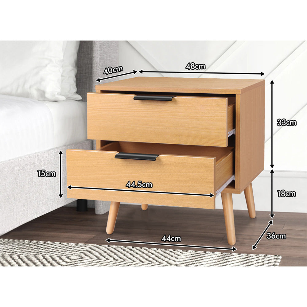 ALFORDSON Bedside Table Nightstand Side Storage Cabinet Wood Scandinavian