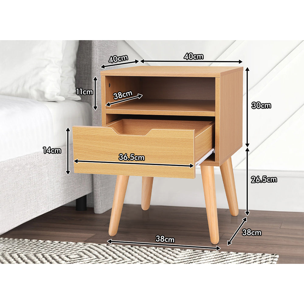 ALFORDSON Bedside Table Nightstand Side Storage Cabinet Scandinavian Wood