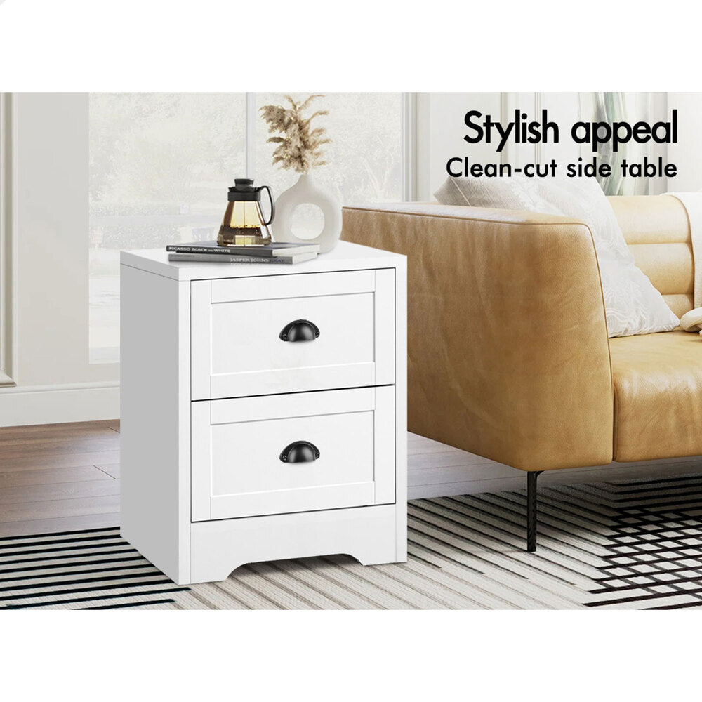 ALFORDSON Bedside Table Hamptons Nightstand Storage Side End Cabinet White