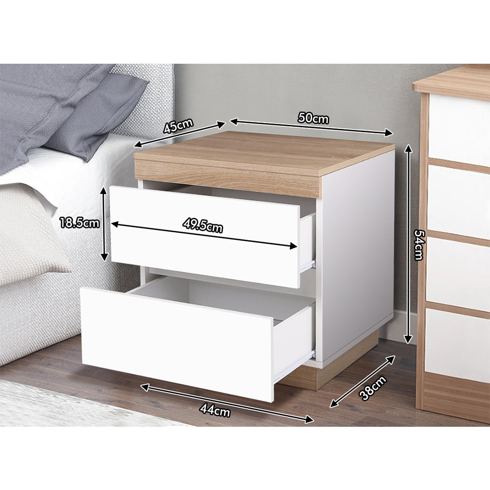 ALFORDSON Bedside Table Nightstand Storage Side End Cabinet Drawers Wood