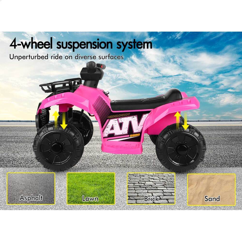 ALFORDSON Kids Ride On Car Electric ATV Toy With LED Lights Pink