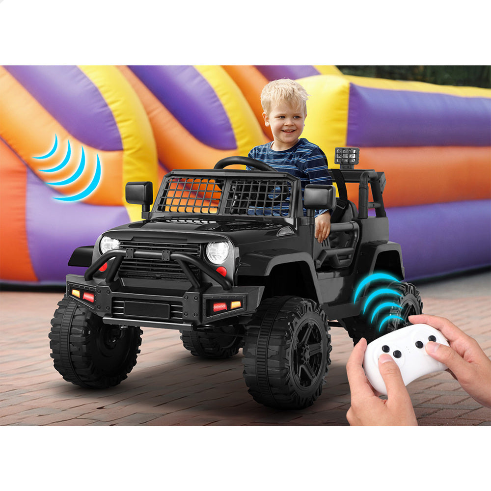 ALFORDSON Kids Ride On Car Toy Jeep Electric 12V 70W Motors R/C LED Lights Black