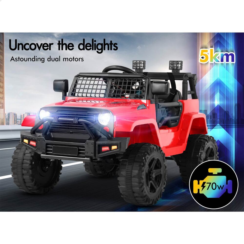 ALFORDSON Kids Ride On Car Toy Jeep Electric 12V 70W Motors R/C LED Lights Red