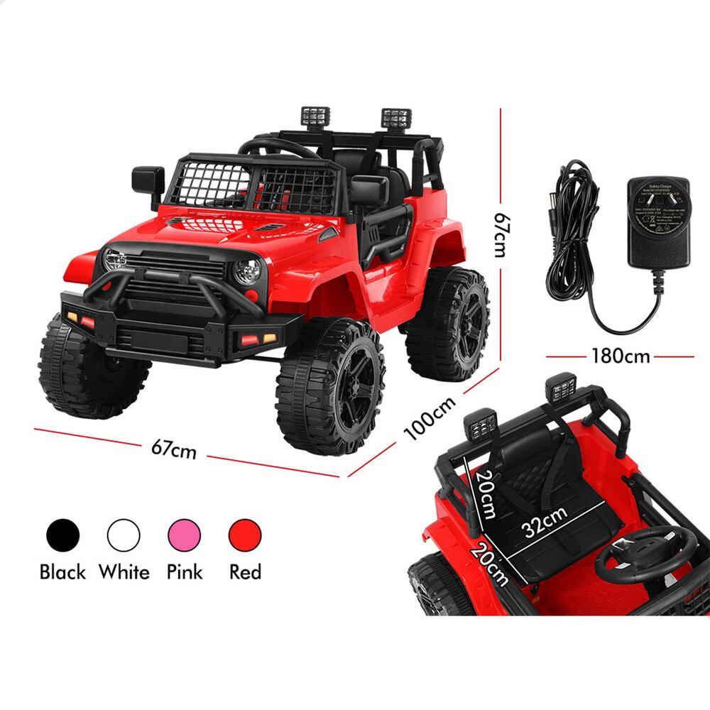 ALFORDSON Kids Ride On Car Toy Jeep Electric 12V 70W Motors R/C LED Lights Red