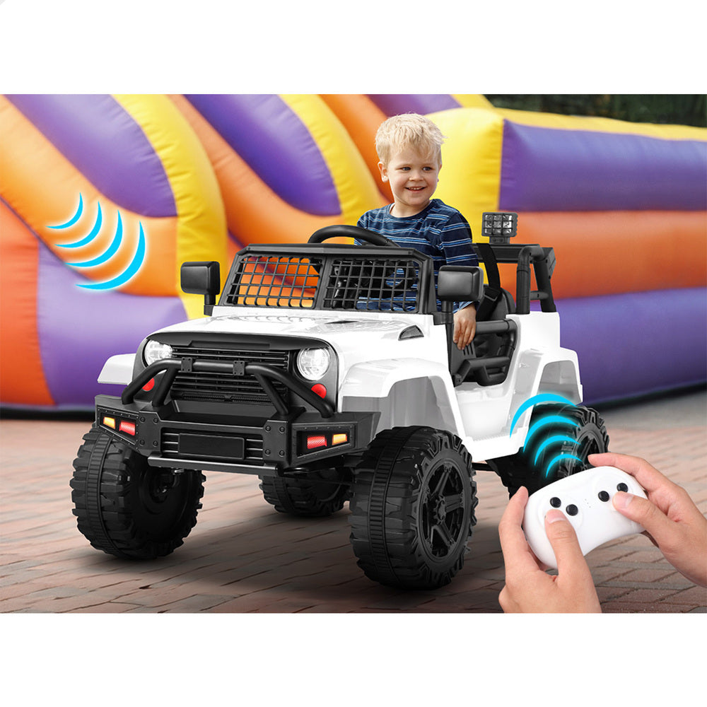 ALFORDSON Kids Ride On Car Toy Jeep Electric 12V 70W Motors R/C LED Lights White