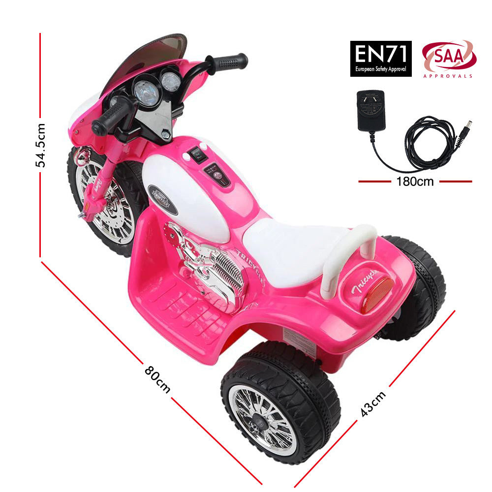 ALFORDSON Kids Ride On Car Electric Motorcycle 25W Motor Harley-Inspired Pink