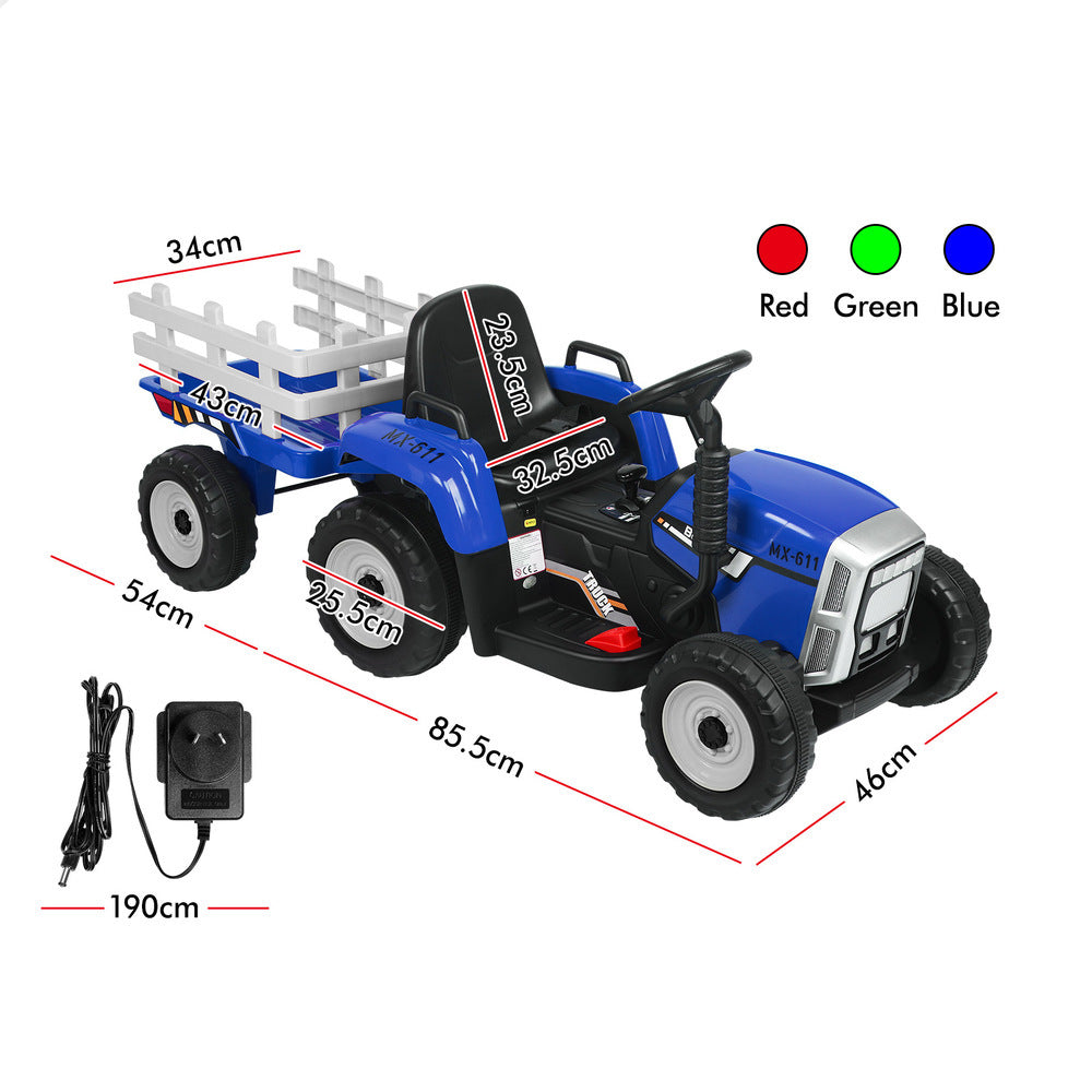 ALFORDSON Kids Ride On Car Tractor 12V Electric Toy Vehicle Child Toddlers Blue