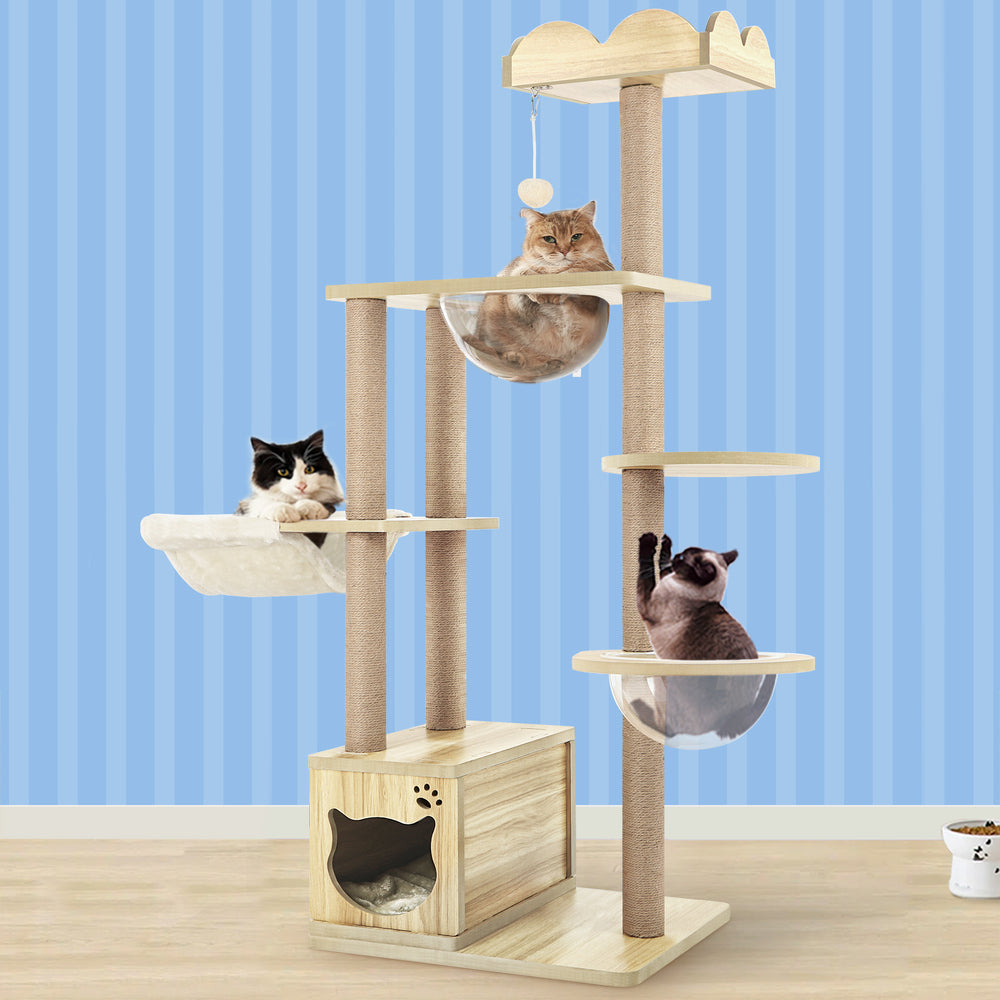 BEASTIE Cat Tree Tower Scratching Post Scratcher Condo House Bed Furniture 158cm