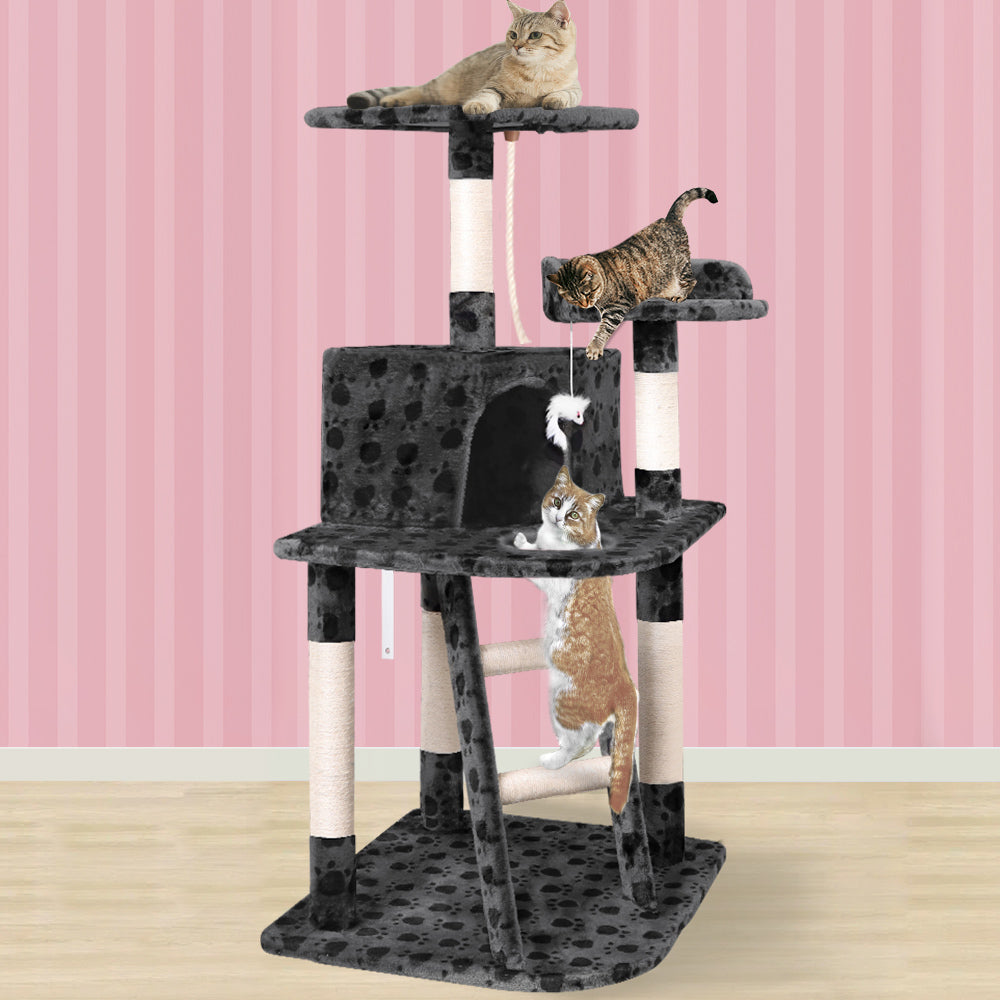BEASTIE Cat Tree Scratching Post 3-Platform Grey 120cm
