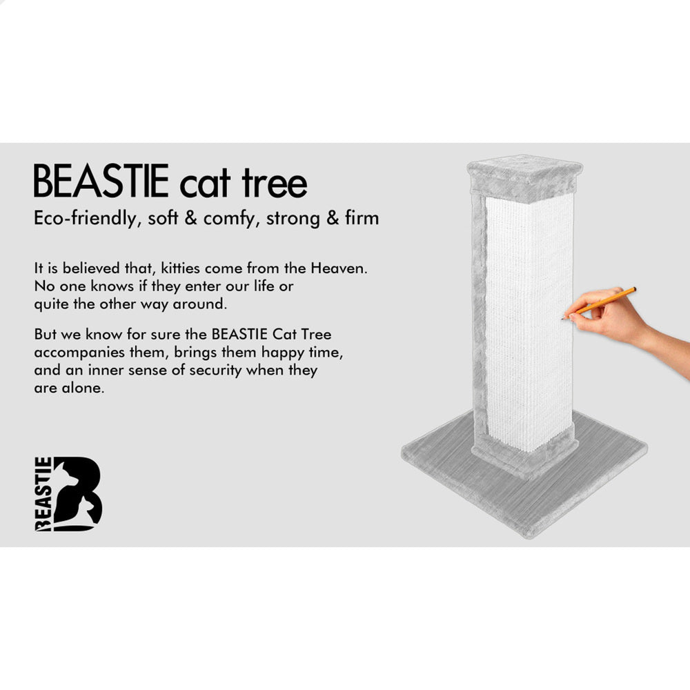 BEASTIE Cat Tree Scratcher Tower Scratching Post Condo House Furniture Wood 92cm