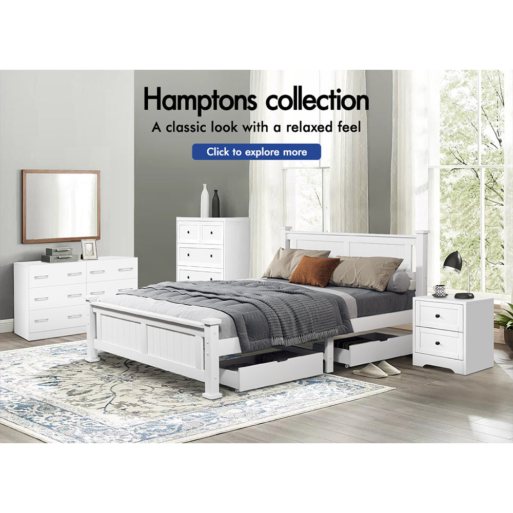 ALFORDSON 5 Chest of Drawers Hamptons Storage Cabinet Dresser Tallboy White