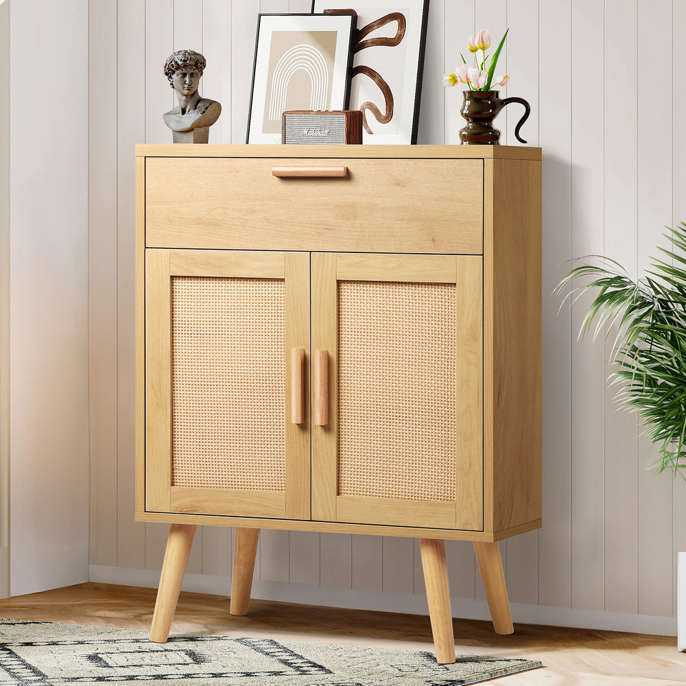 ALFORDSON Sideboard Cabinet Buffet Rattan Chest of Drawers Storage Shelf Oak