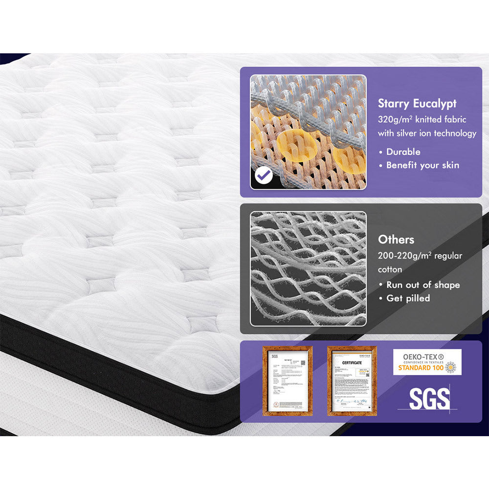 STARRY EUCALYPT Mattress Bonnell Spring King Single Foam Bed Medium 18cm