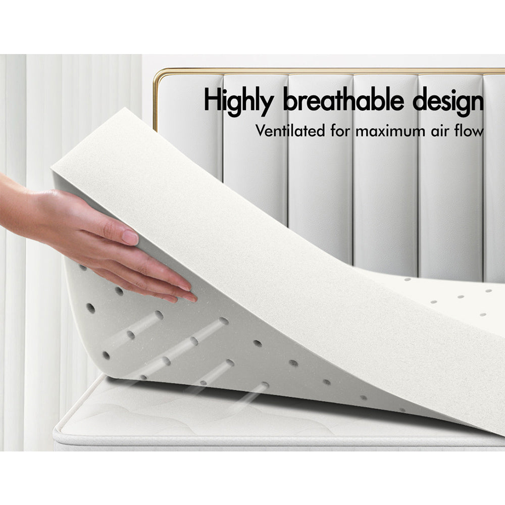 STARRY EUCALYPT Memory Foam Topper Ventilated Mattress Bed Bamboo Cover Underlay 8cm KS