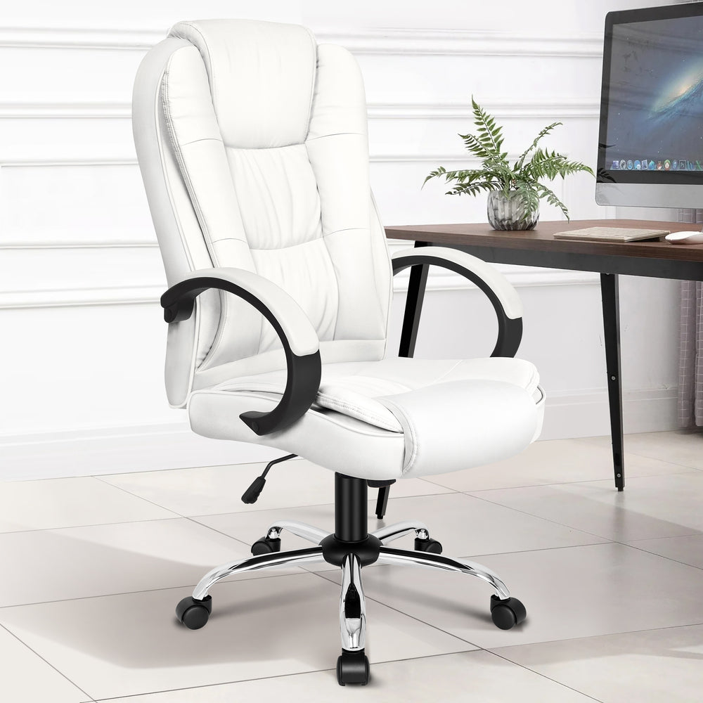 ALFORDSON Executive Office Chair PU Leather White