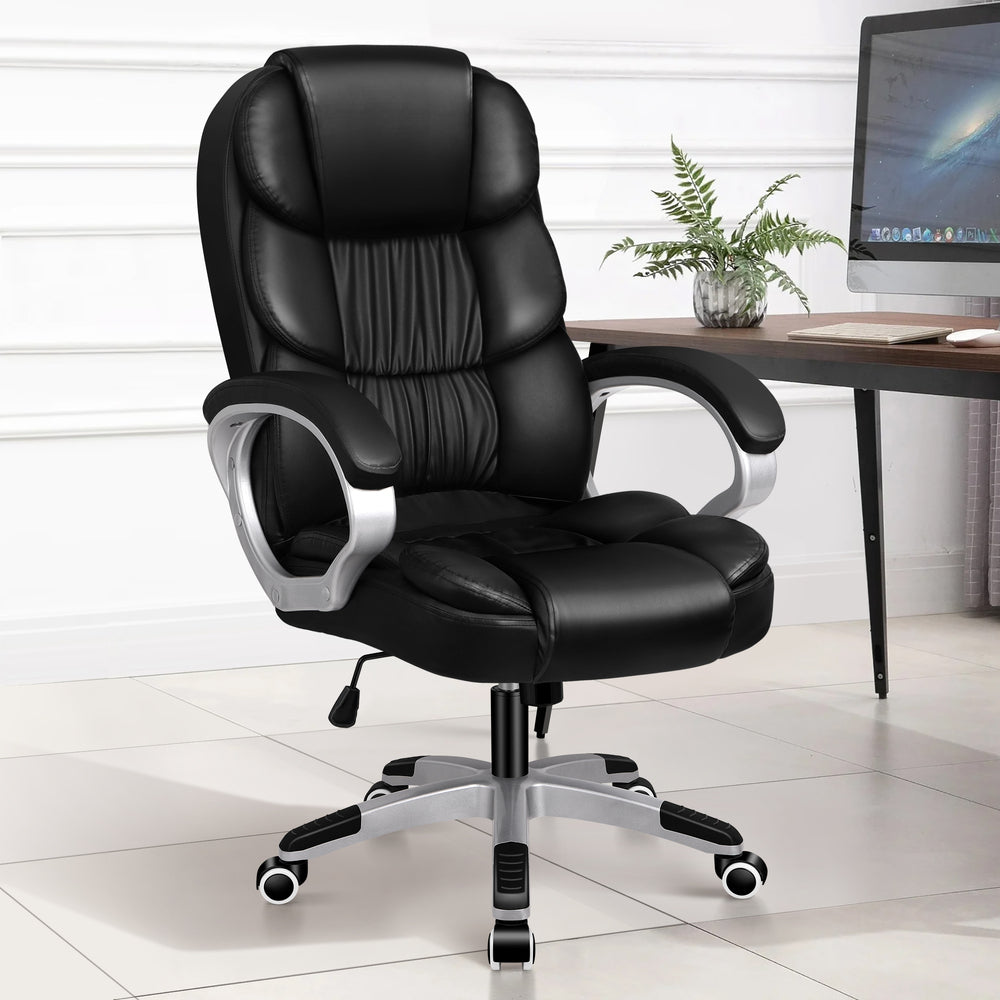 ALFORDSON Office Chair PU Leather Black