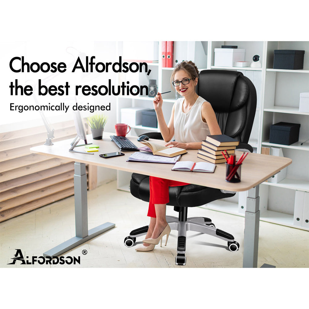 ALFORDSON Office Chair PU Leather Black