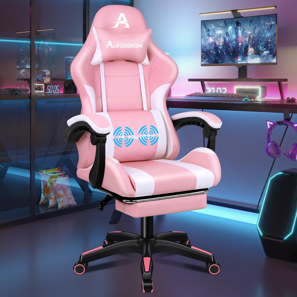 ALFORDSON Gaming Office Chair Pink &amp; White