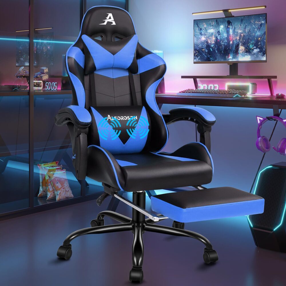 ALFORDSON Gaming Office Chair Lumbar Massage Black &amp; Blue